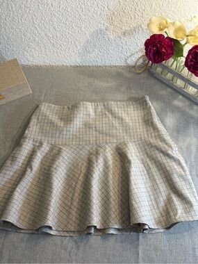 Lauren Ralph Lauren 10 Petite Wool Blend Lined Plaid Skirt Size A-line flared.